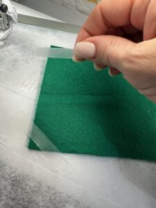 taping Felty to back of hoop for Key Fob