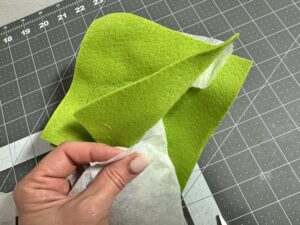 tearing away stabilizer inside Felty layers