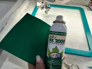 fabric and KK2000 over hooped stabilizer