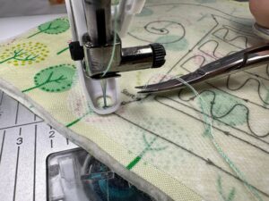 free-motion quilting in progress