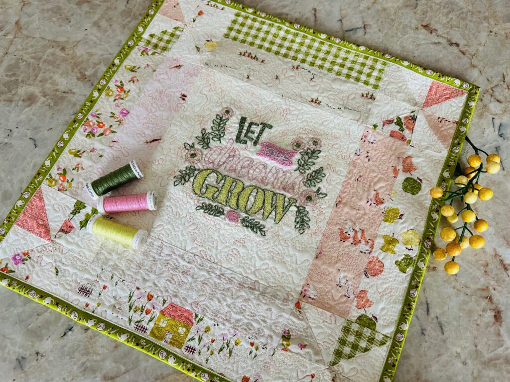 let your dreams grow hand embroidery