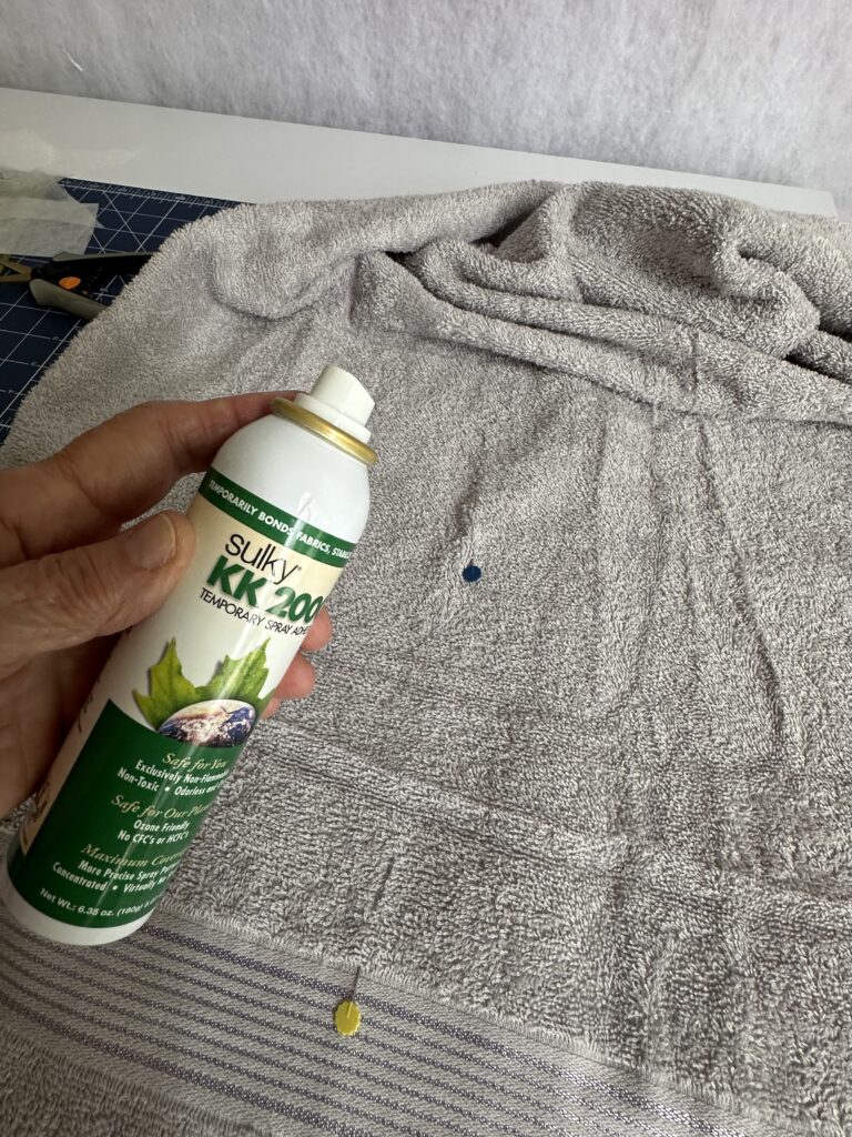 using KK 2000 to secure towel to stabilizer
