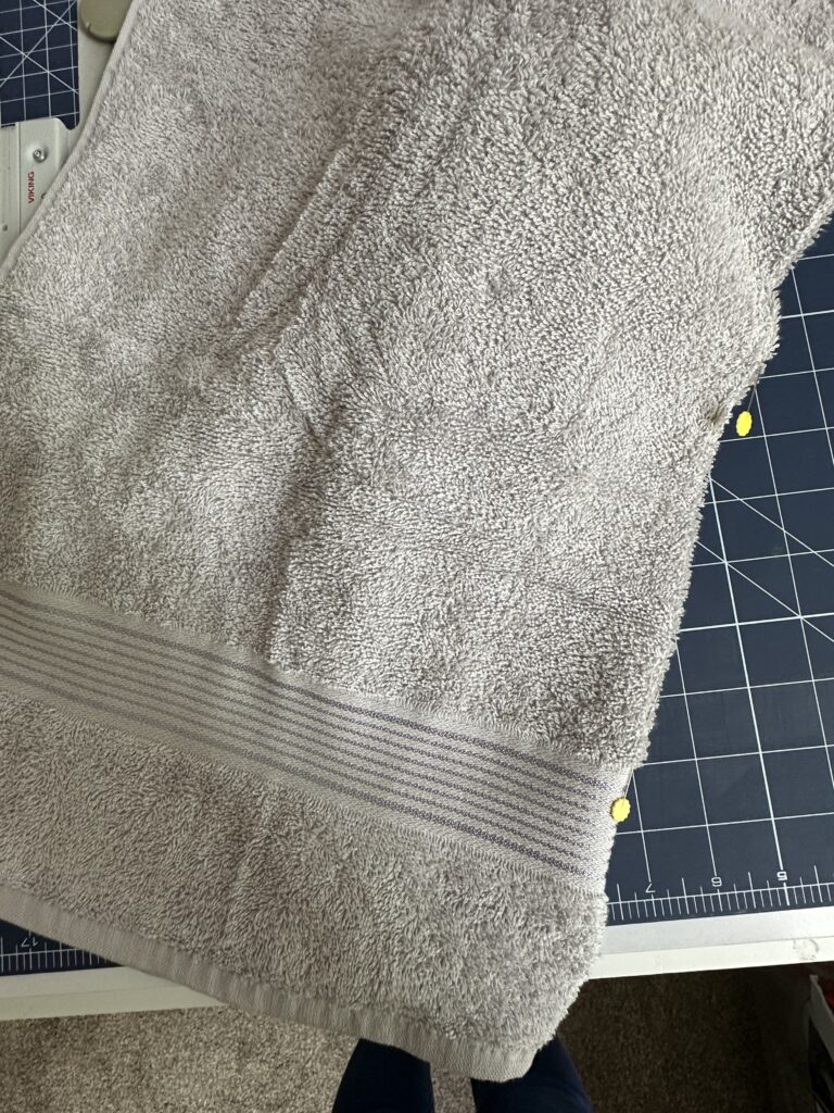 folding towel to find center