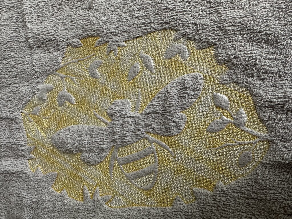 finished design on towel