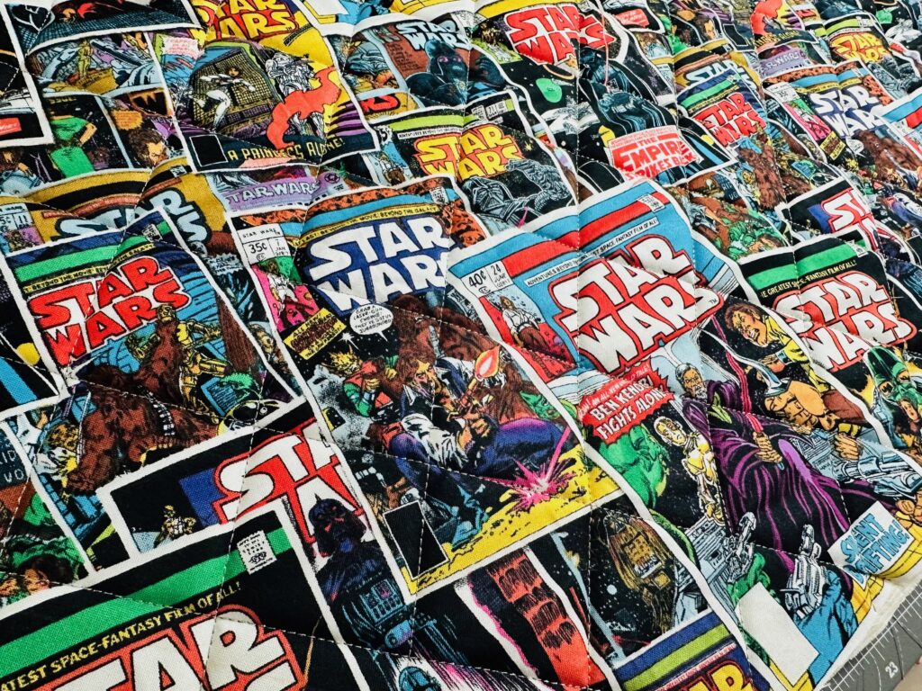 quilting on Star Wars Fabric Tote