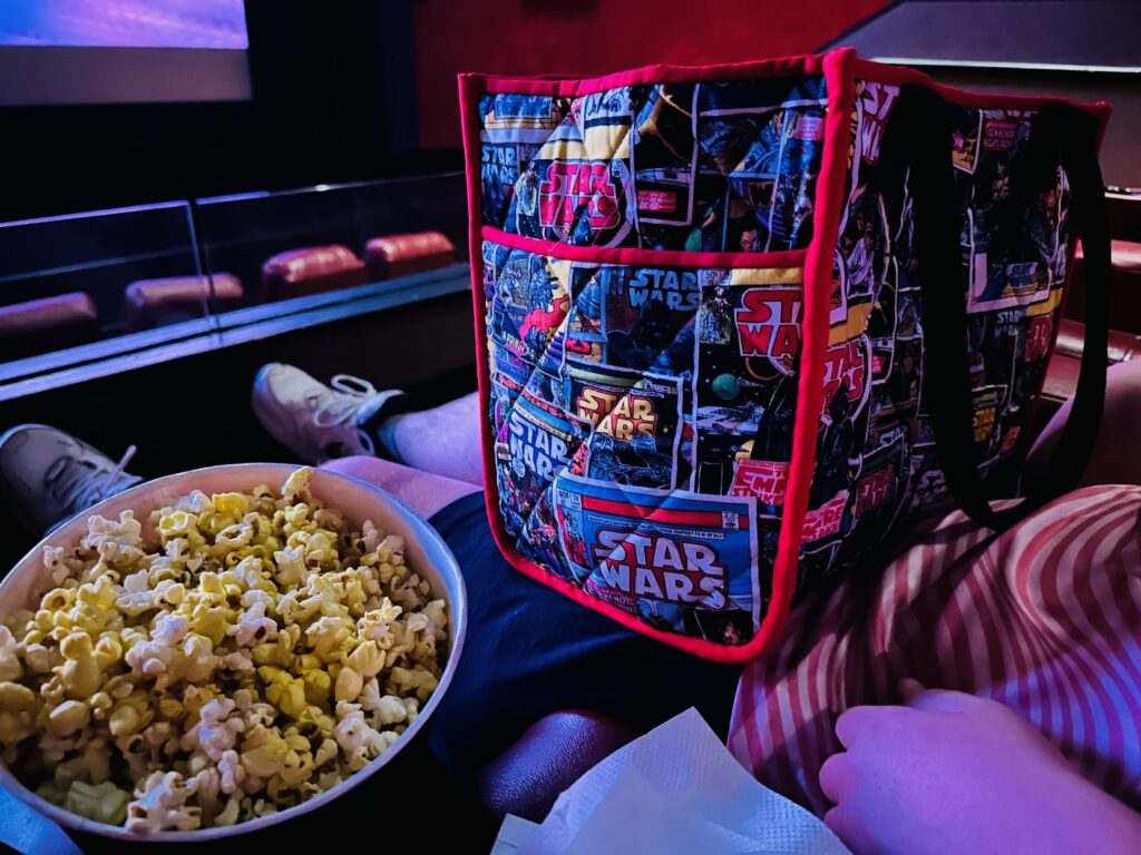 movie started with Star Wars tote