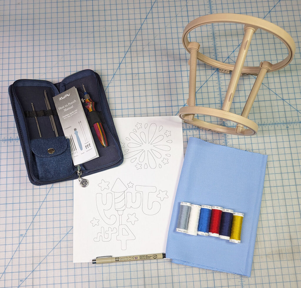 patriotic punch needle supplies