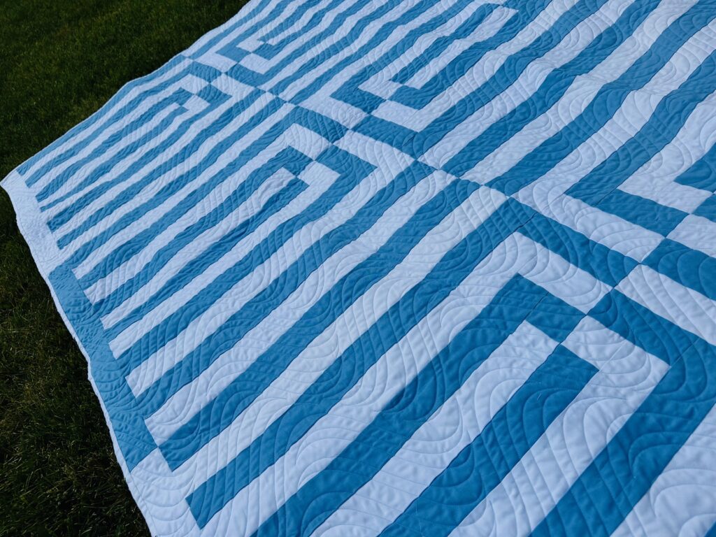 Beach Blanket Tidal Quilt closeup of quilting