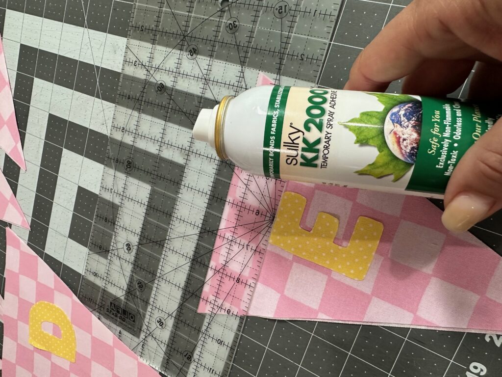using KK2000 to temporary place applique letters
