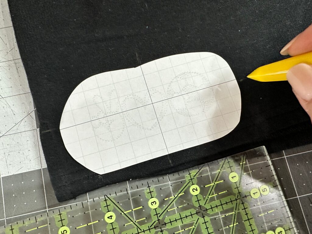 marking design template on shorts