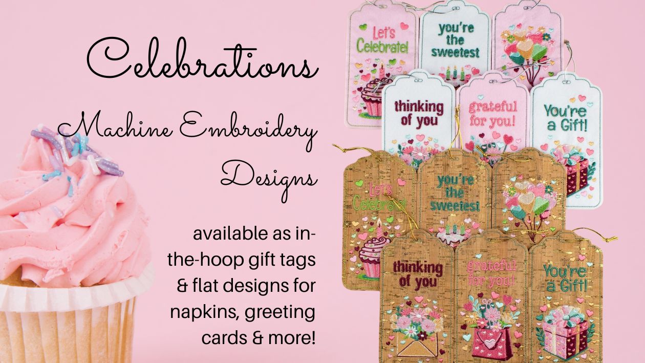 Celebrations Gift Tags Machine Embroidery Designs