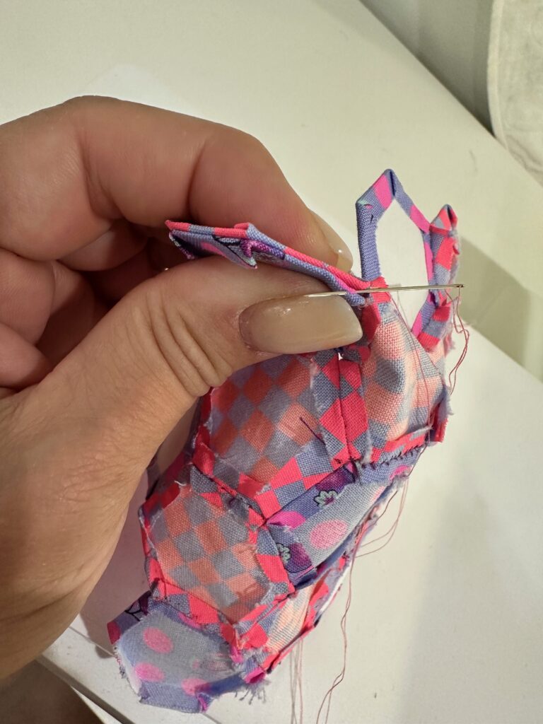 whipstitching pieces together for EPP