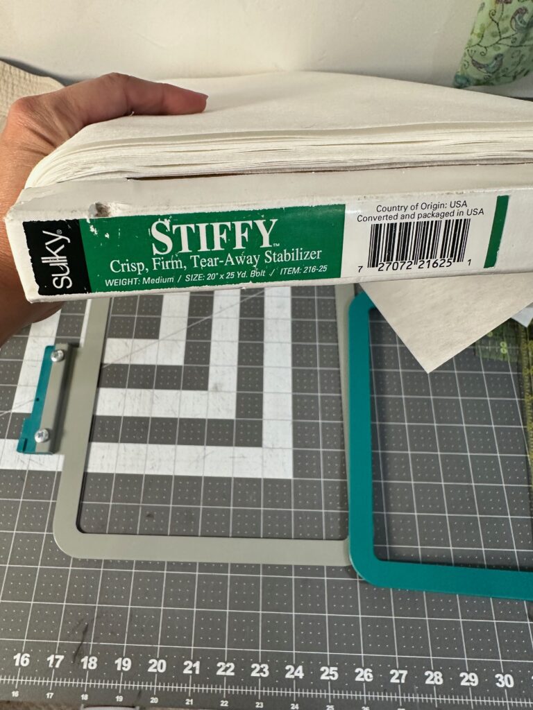 using Stiffy Stabilizer for how to embroider a bucket hat