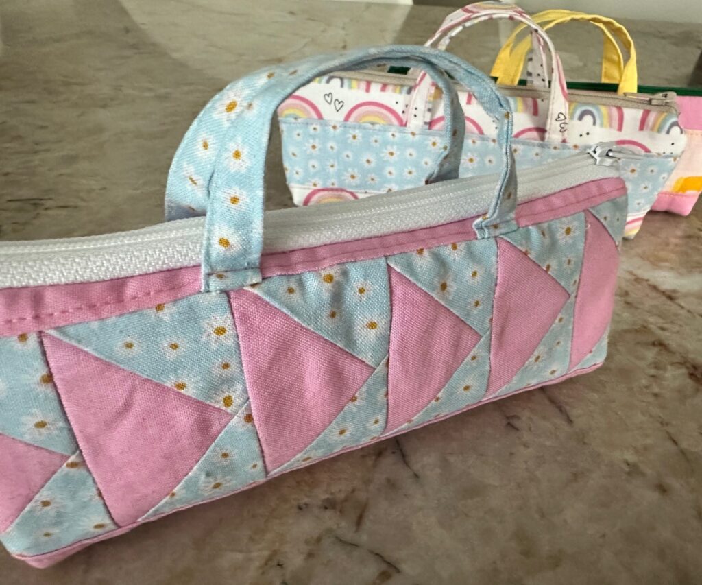 pencil pouches on table
