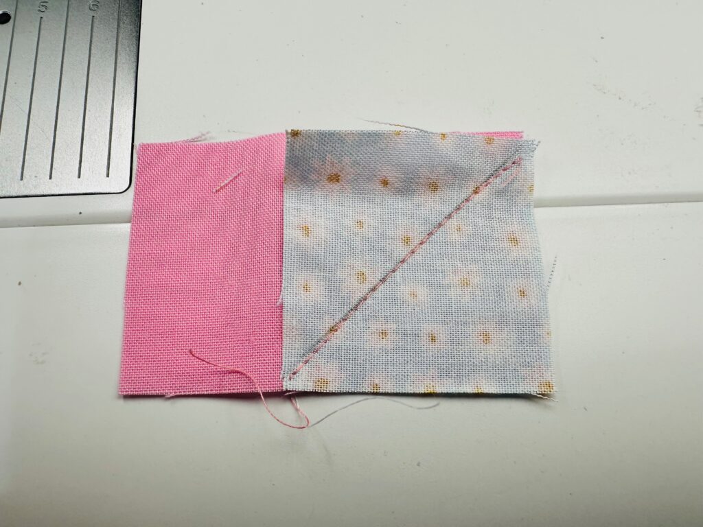 sewn along line of sky block
