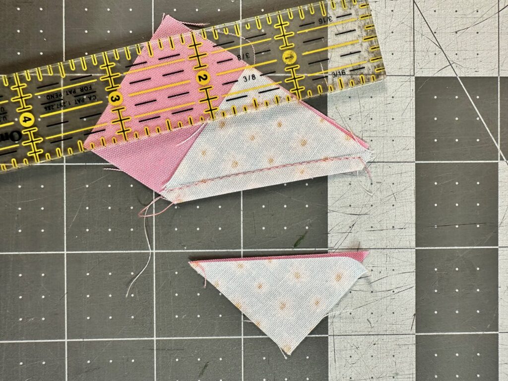 block trimmed with rotary cutter