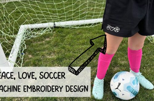 Peace, Love, Soccer Machine Embroidery Design