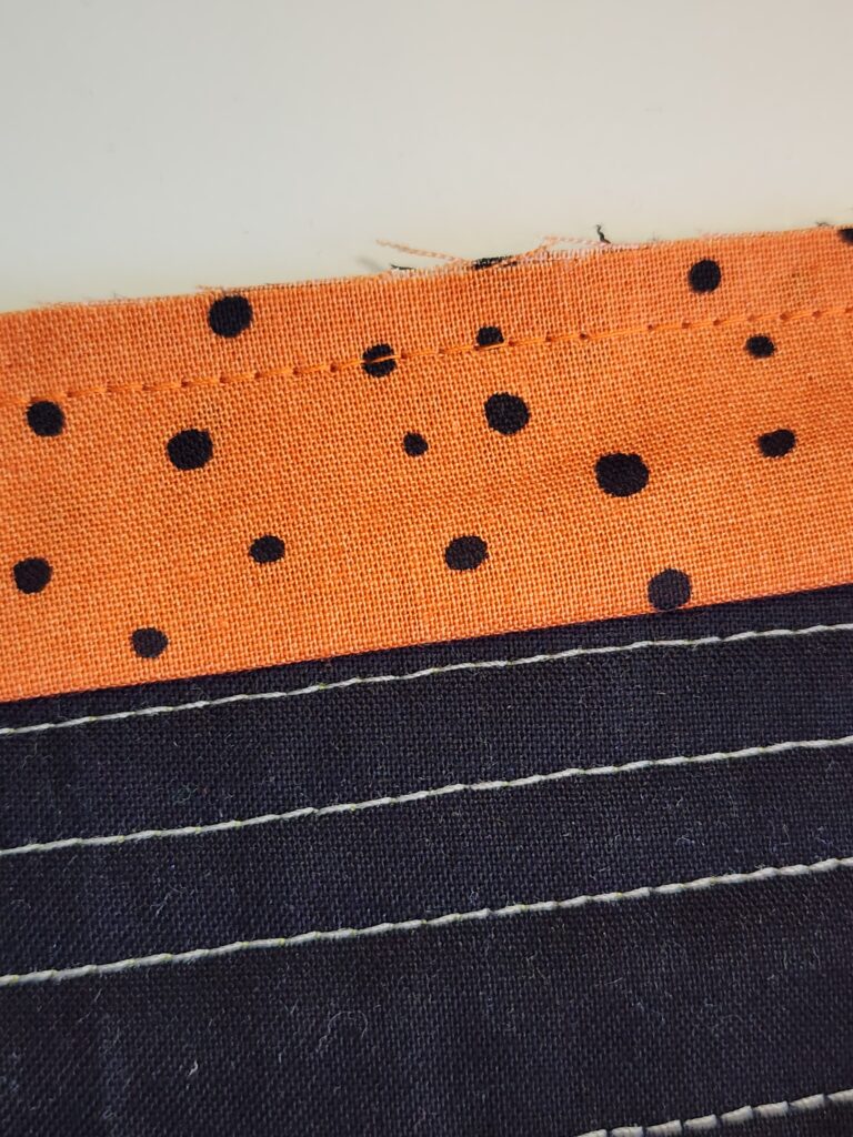 first stitching on binding