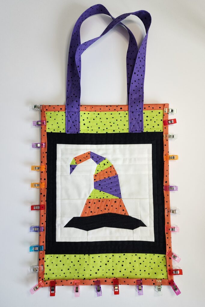 binding clipped along tote