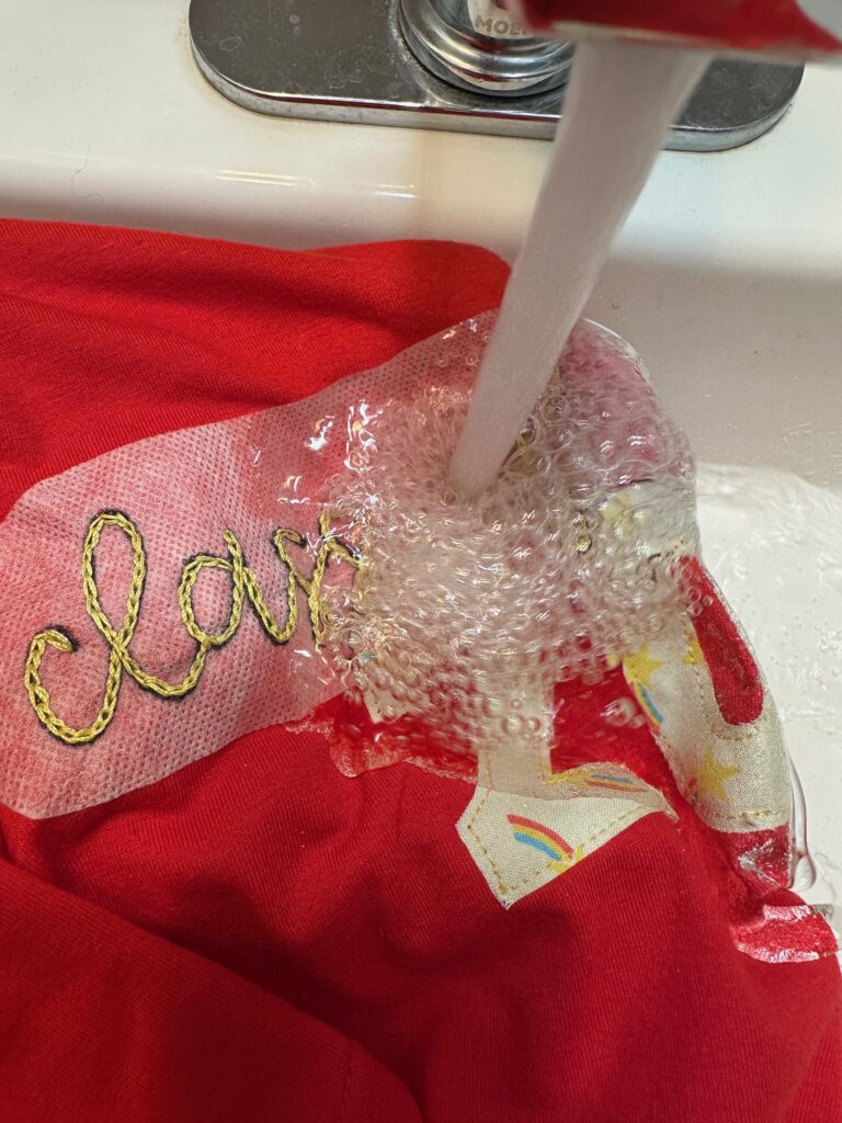 washing away stick n stitch