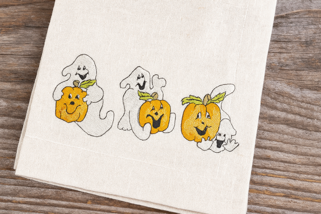 Trio of Ghosts on napkin