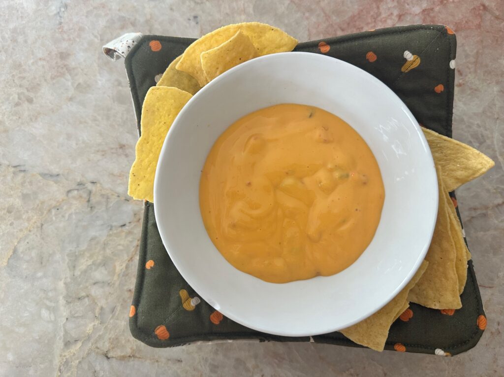 queso cozy with chips