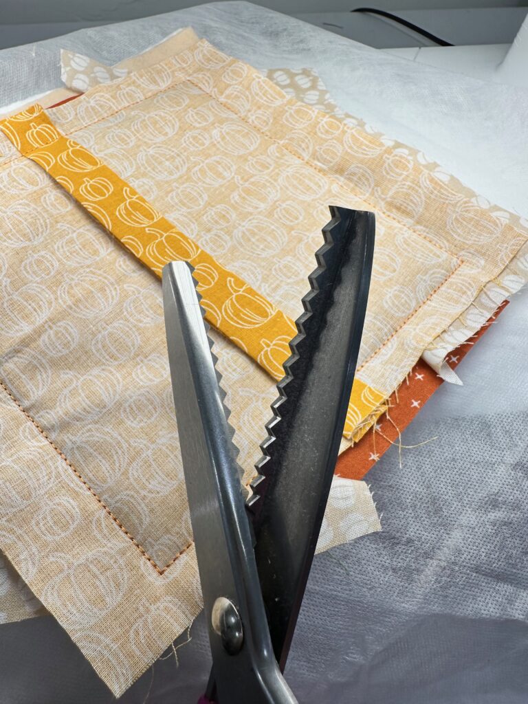 pinking shears for cutting the coaster edges
