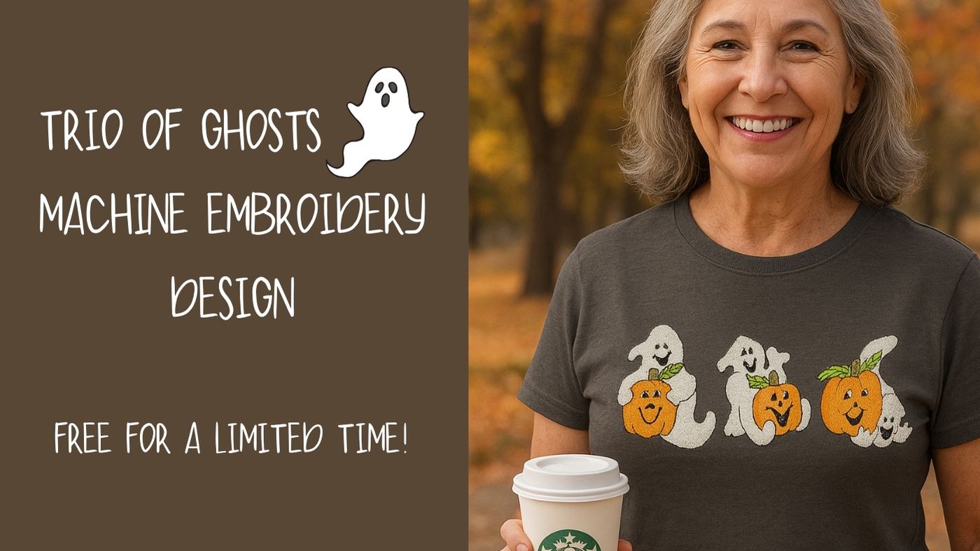 Trio of Ghosts Machine Embroidery Design