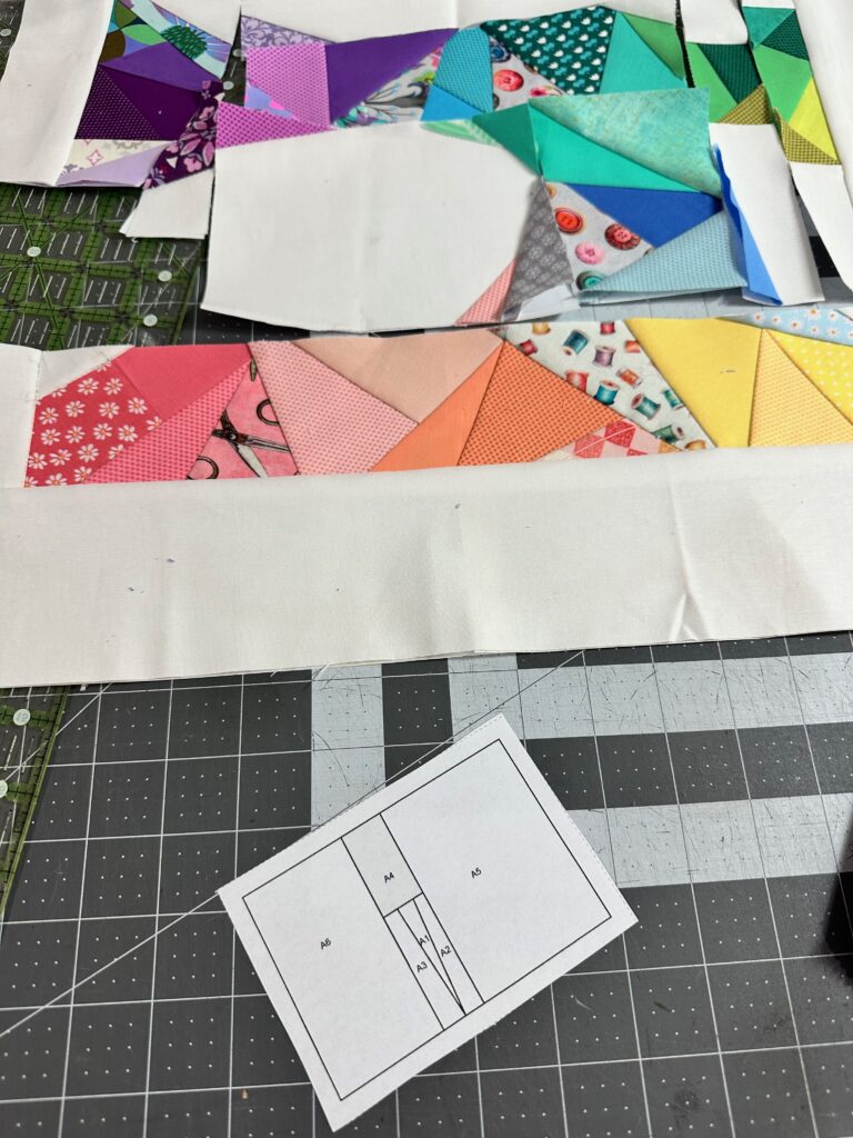 piecing sections for sewing machine