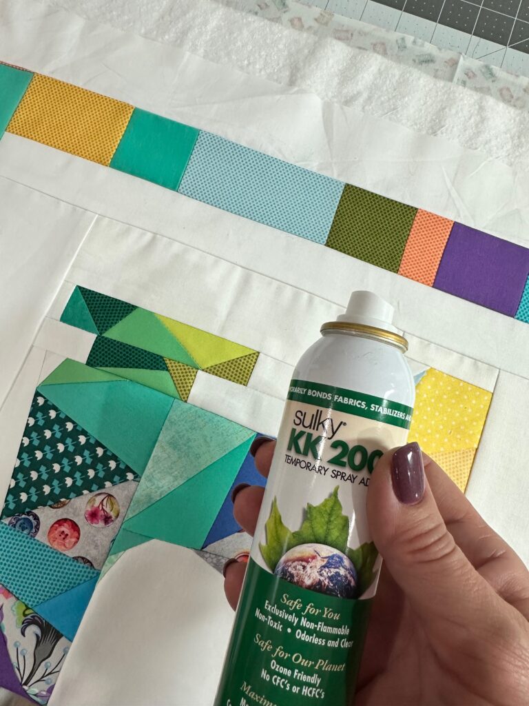 securing quilt sandwich with KK2000