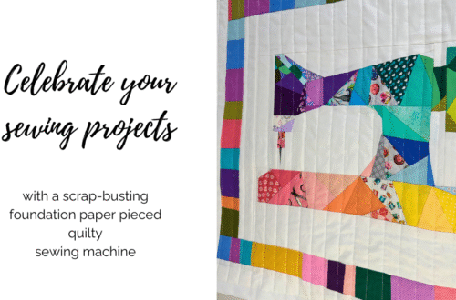 pieced sewing machine wall hanging project