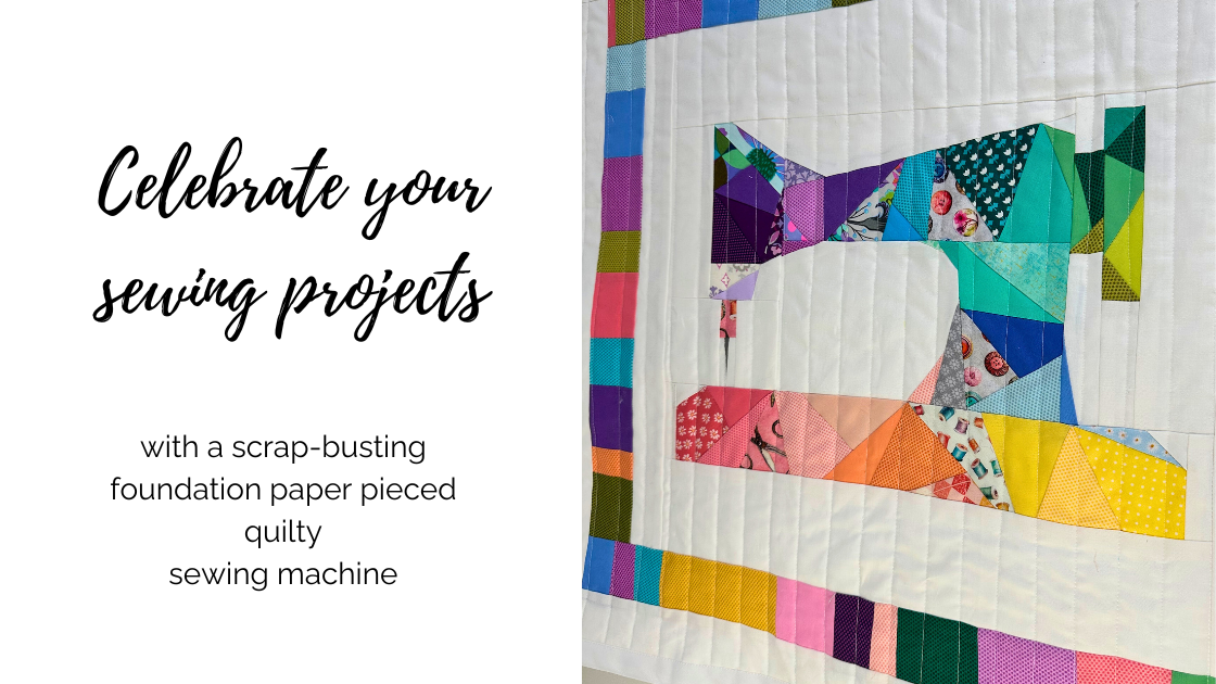 pieced sewing machine wall hanging project