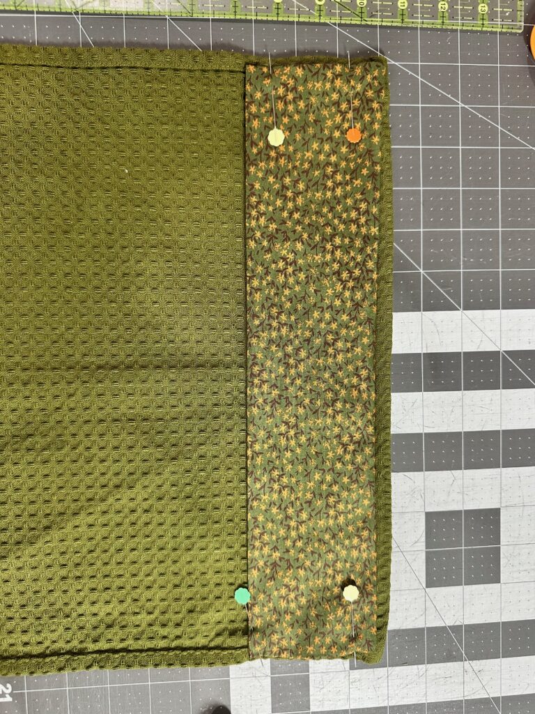stitched band on towel
