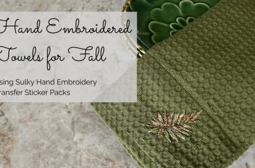 Fall Hand Embroidery Transfer Stickers on Towel
