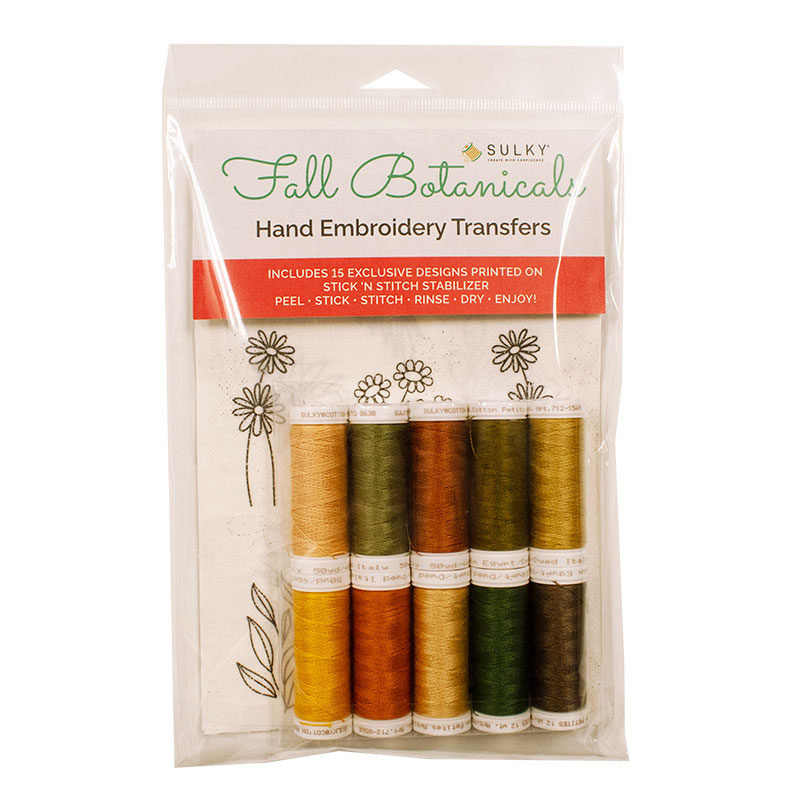 Fall Botanicals Hand Embroidery Transfers