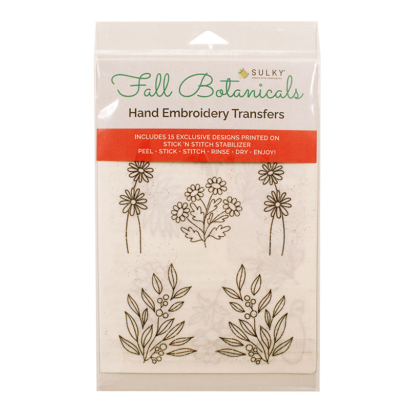 Fall Botanicals Hand Embroidery Transfers