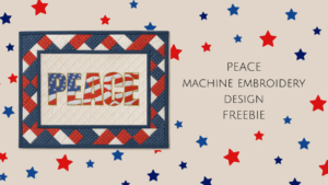 PEACE machine embroidery design