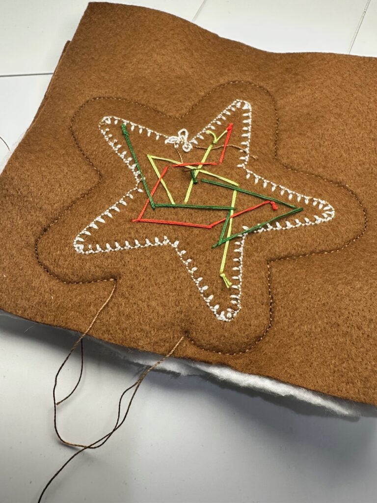 leaving opening for turning ornament right side out