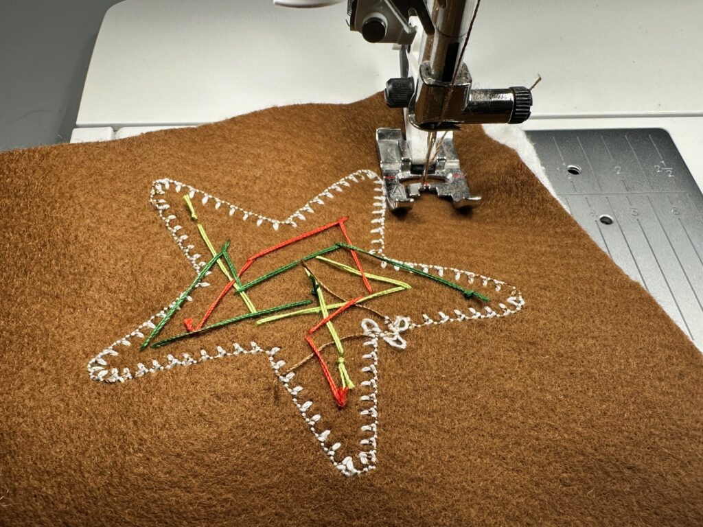 stitching star ornament perimeter