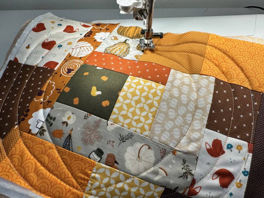 quilting the potholder