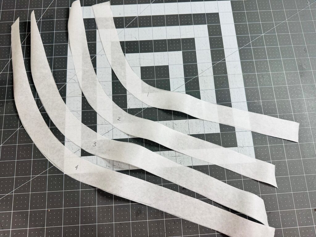 fusible web stripes cut out