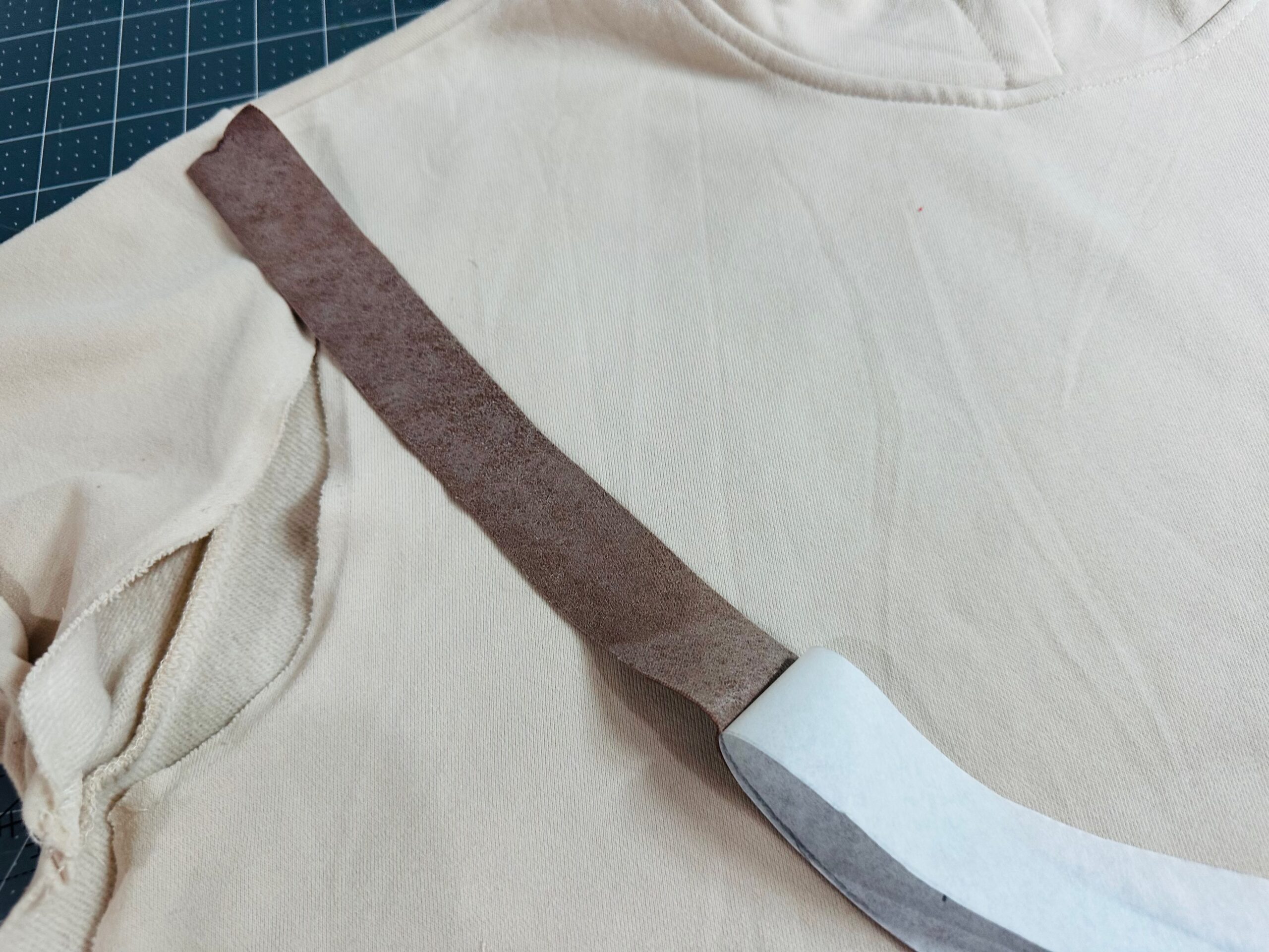 removing paper from fusible web stripe