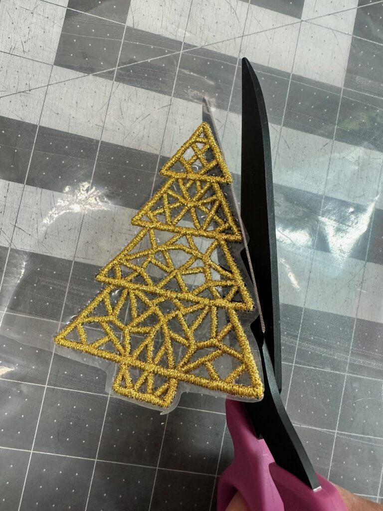 trim away stabilizer beyond FSL piece