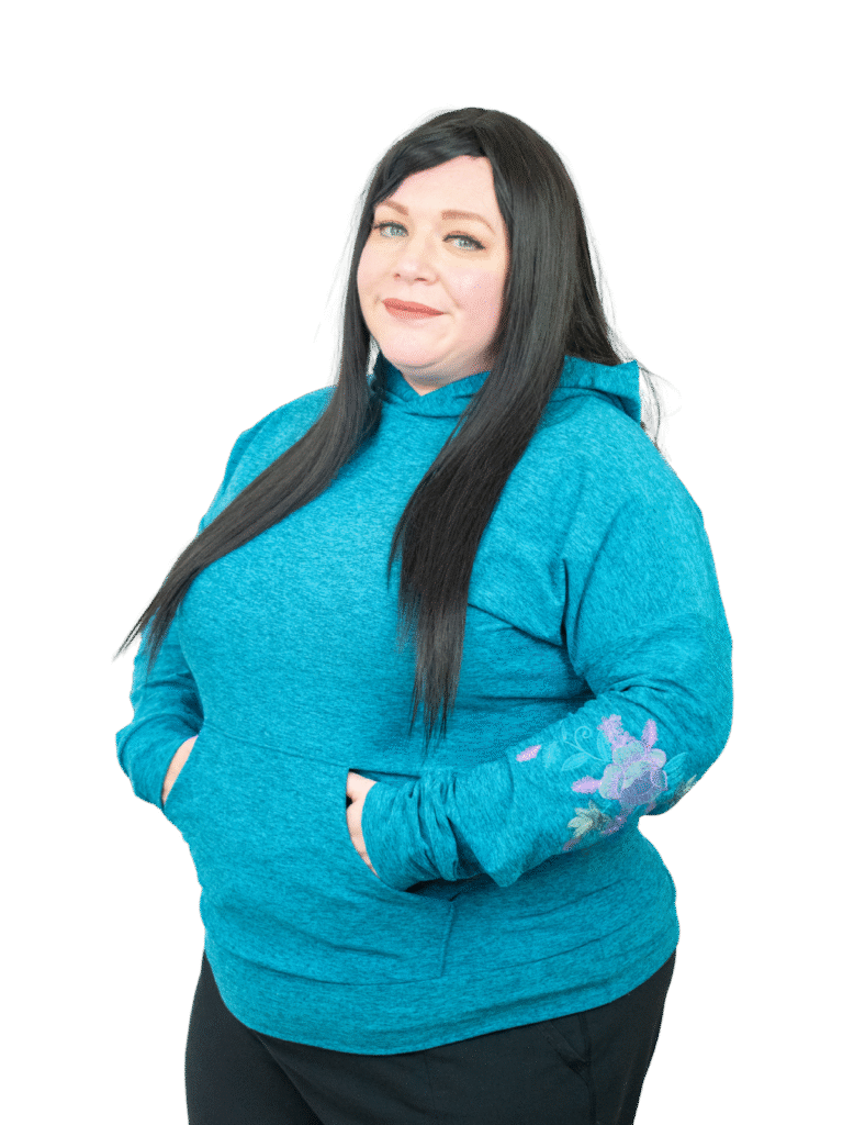 luxe loungewear with embroidered sleeve