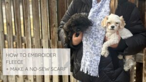 How to Embroider Fleece and make a no-sew scarf