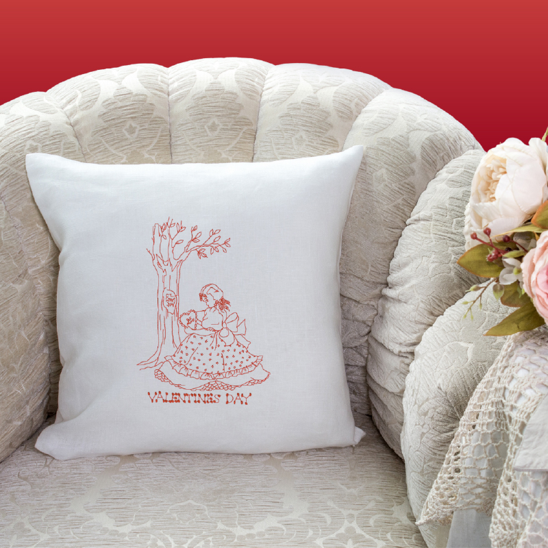 Valentine's Day design on pillow