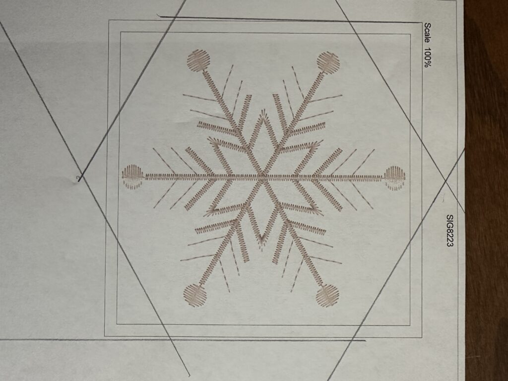 snowflake ornament design in software screen