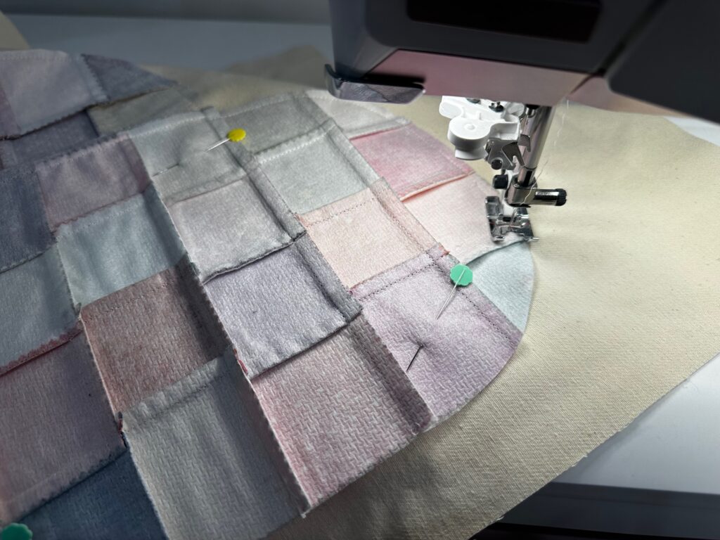 stitching heart perimeter with 30 wt. Cotton Blendables Thread