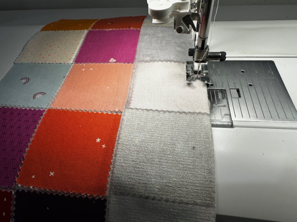 stitching patchwork rows