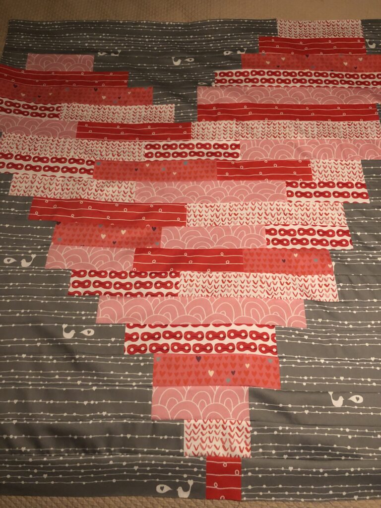 all rows of quilt stitched